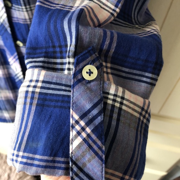 TALBOTS • Blue, White & Pink Paid “The Perfect Shirt” Button Down - Picture 6 of 13